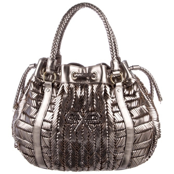 Anya Hindmarch Metallic Woven Leather Bag - Picture 1 of 7